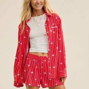 Aerie Red Striped Pajama Set